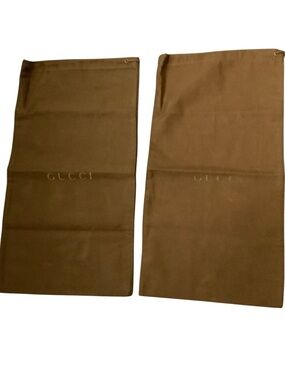 Gucci Brown Drawstring Dust Bag Shoes Pair 16x8